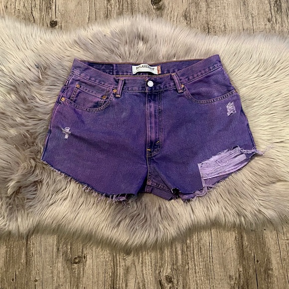 Levi's Pants - Levi’s 550 High Rise Custom Distress Cut Offs